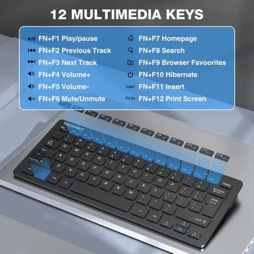 Mini Wireless Keyboard & Mouse Set – Bluetooth, Quiet Clicks